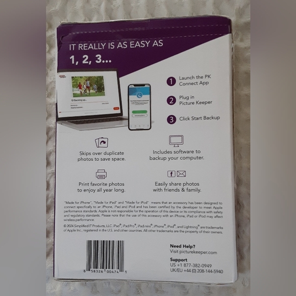 Picture Keeper Connect 32GB Photo Backup Drive iPhone Android BLACK New - Picture 2 of 5